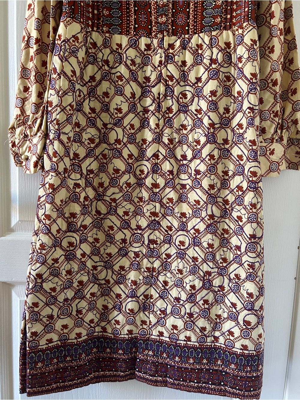 Vintage 1970s Del-Ann's Quilted Prairie Dress Cottagecore Retro Western Boho - Picture 10 of 13